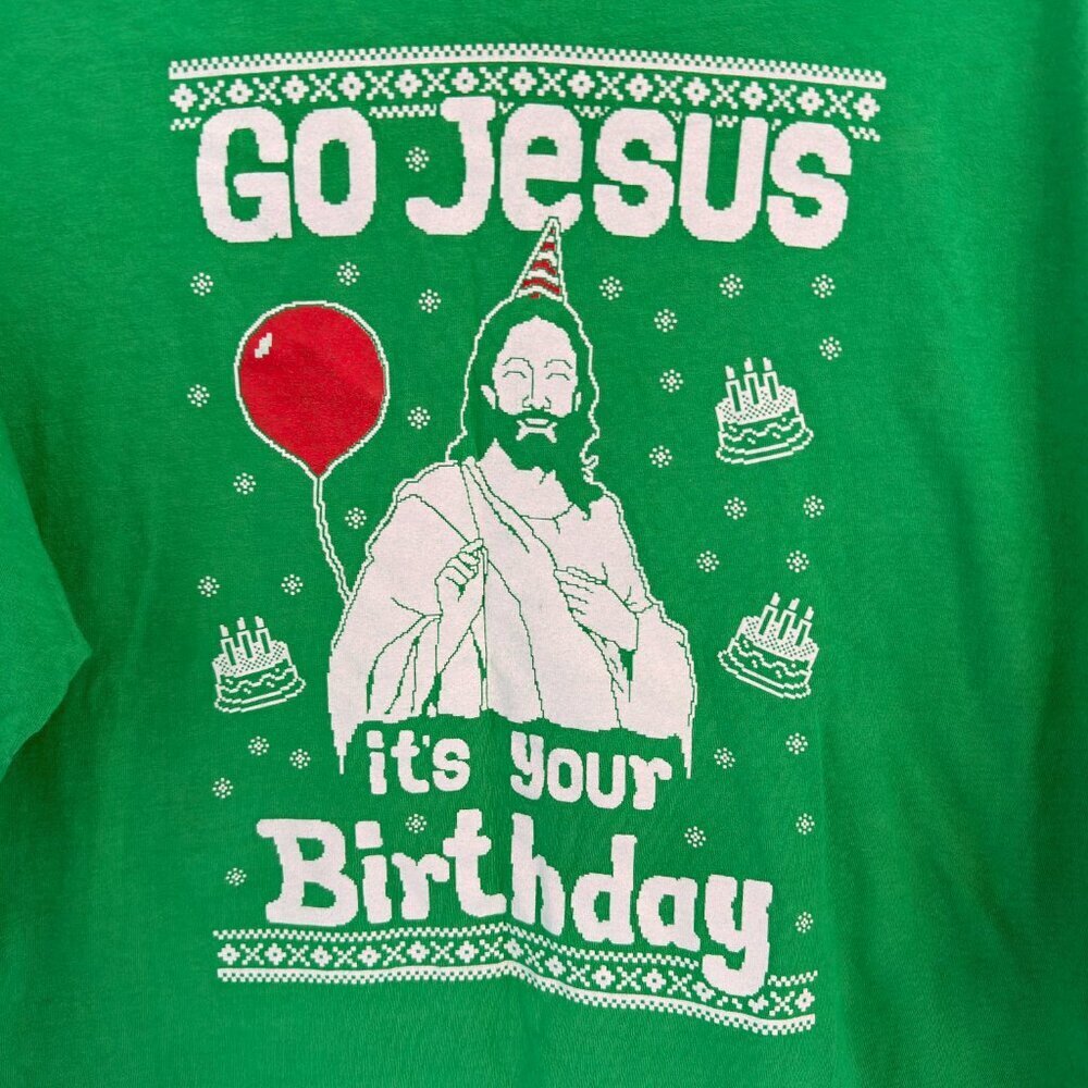 🎄 Go Jesus, It’s Your Birthday Long Sleeve Holiday Shirt 🎉 - Picture 2 of 4